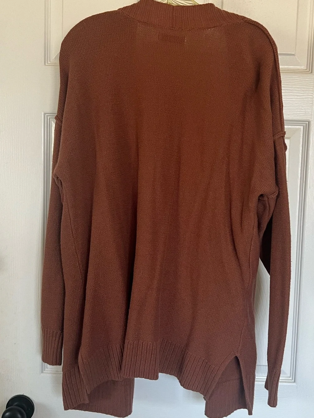 Sonoma Rust Brown Open-Front Longer Cardigan Sweater XL